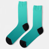 Modernes Minimalistisches Türkis Aquamarin Ombre Socken (Linkes Detail)