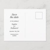 Modernes Minimalistisches Typografie-Foto Save the Postkarte (Rückseite)
