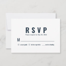 Modernes + Minimalistisches Typografie-Hochzeitssz RSVP Karte