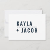 Modernes + Minimalistisches Typografie-Hochzeitssz RSVP Karte (Rückseite)