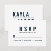 Modernes + Minimalistisches Typografie-Hochzeitssz RSVP Karte (Vorne/Hinten)