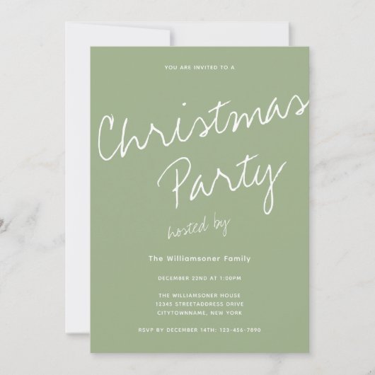 Modernes Minimalistisches Typografie-Party Einladung (Vorderseite)