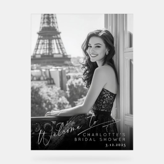 Modernes minimalistisches typografisches Foto Brid Acrylschild (Vorderseite)