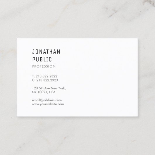 Modernes, Minimalistisches und Berufliches Templat Visitenkarte (Rückseite)