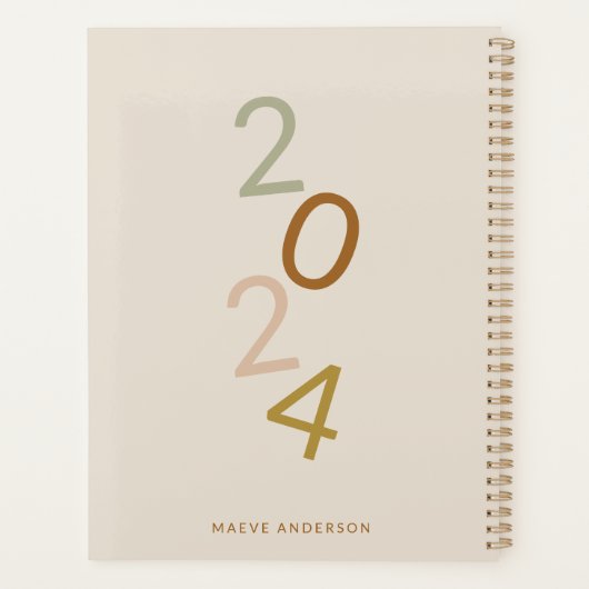 Modernes, minimalistisches und farbenfroh personal planer (Rückseite)