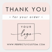 Modernes, minimalistisches und helles Rosa-Busines Quadratischer Aufkleber (Vorderseite)