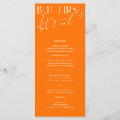 Modernes, minimalistisches und lebendiges Orange W Menükarte (Vorderseite)