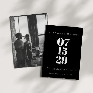 Modernes, Minimalistisches und schwarzes Foto Save The Date