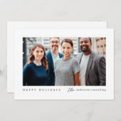 Modernes Minimalistisches Unternehmensgeschäft Feiertagskarte (Vorne/Hinten)