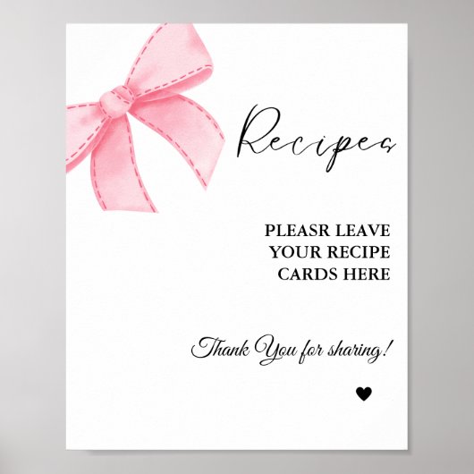 Modernes Minimalistisches Verließt für Ihr Rezept  Poster (Vorne)