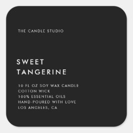 Modernes, Minimalistisches Verpackungs-Candle-Kosm Quadratischer Aufkleber