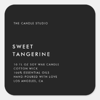 Modernes, Minimalistisches Verpackungs-Candle-Kosm Quadratischer Aufkleber