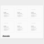 Modernes, Minimalistisches Verpackungs-Candle-Kosm Quadratischer Aufkleber (Blatt)