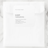 Modernes, Minimalistisches Verpackungs-Candle-Kosm Quadratischer Aufkleber (Tasche)