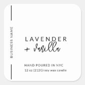 Modernes, Minimalistisches Verpackungs-Candle-Kosm Quadratischer Aufkleber (Vorderseite)