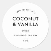 Modernes Minimalistisches Verpackungskandelprodukt Runder Aufkleber (Vorderseite)