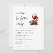 Modernes Minimalistisches Vino vor Gelübden Einladung (Vorderseite)