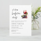 Modernes Minimalistisches Vino vor Gelübden Einladung (Stehend Vorderseite)