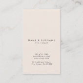 Modernes Minimalistisches Visitenkarte (Rückseite)