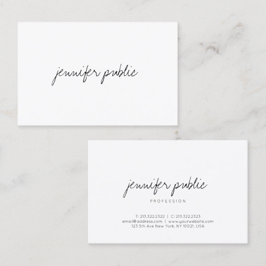 Modernes Minimalistisches Visitenkarte (Vorne/Hinten)