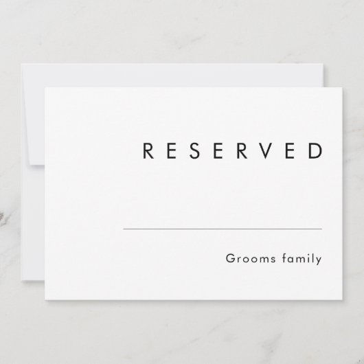 Modernes Minimalistisches Vorbehaltszeichen (Vorderseite)