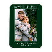 Modernes Minimalistisches Waldgrün Save the Date Magnet (Vertikal)