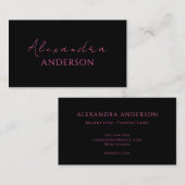 Modernes Minimalistisches, warmes Rosa Visitenkarte (Vorne/Hinten)