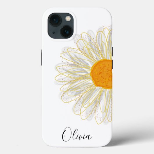 Modernes Minimalistisches Watercolol Chamomile Case-Mate iPhone Hülle (Rückseite)