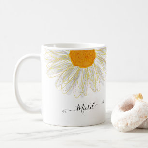 Modernes Minimalistisches Watercolol Chamomile Kaffeetasse