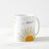 Modernes Minimalistisches Watercolol Chamomile Kaffeetasse (VorderseiteRechts)