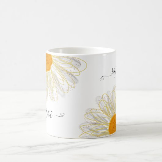 Modernes Minimalistisches Watercolol Chamomile Kaffeetasse (Mittel)