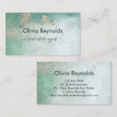 Modernes, Minimalistisches, weiches, Aquamarines G Visitenkarte (Vorne/Hinten)
