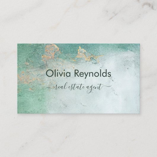 Modernes, Minimalistisches, weiches, Aquamarines G Visitenkarte (Vorderseite)