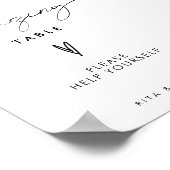 Modernes Minimalistisches Weidetisch-Hochzeitszeic Poster (Ecke)