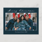 Modernes Minimalistisches Weihnachts-Foto Postkarte (Vorderseite)