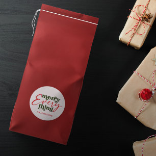 Modernes minimalistisches Weihnachts-Merry Everyth Runder Aufkleber