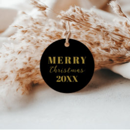 Modernes Minimalistisches Weihnachts-Schwarzes Gol Geschenkanhänger