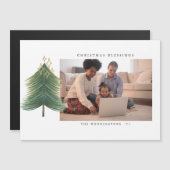 Modernes Minimalistisches Weihnachtsbaum-Foto Magnetkarte (Vorne/Hinten)