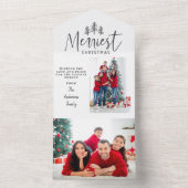 Modernes, minimalistisches Weihnachtsbaum rustikal All In One Einladung (Innen Boden)