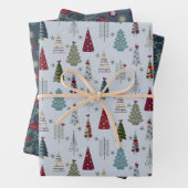 Modernes Minimalistisches Weihnachtsbaum Set Blue  Geschenkpapier Set (Beispiel)