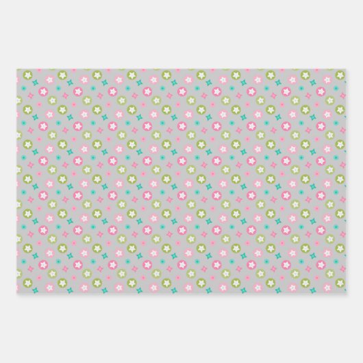 Modernes Minimalistisches Weihnachtsbaum Set Rosa  Geschenkpapier Set (Vorderseite 3)