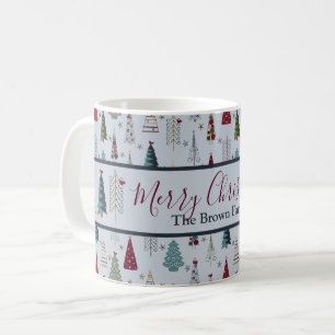 Modernes Minimalistisches Weihnachtsbaummuster Bla Kaffeetasse