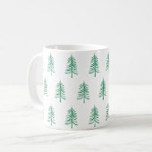 Modernes Minimalistisches Weihnachtsbaummuster Kaffeetasse (Vorderseite Links)