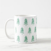 Modernes Minimalistisches Weihnachtsbaummuster Kaffeetasse (Links)