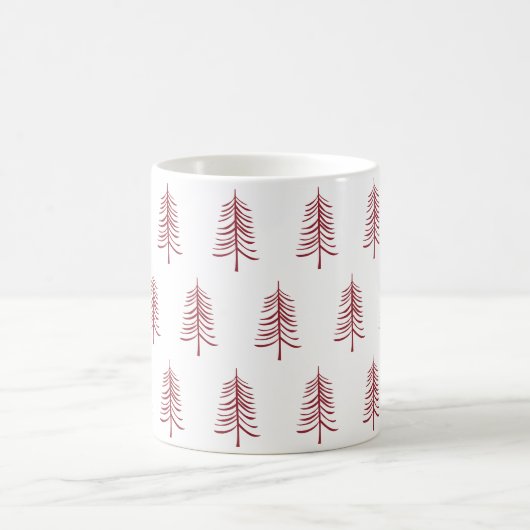 Modernes Minimalistisches Weihnachtsbaummuster Kaffeetasse (Mittel)