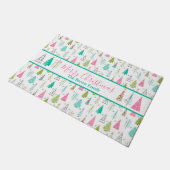 Modernes Minimalistisches Weihnachtsbaummuster Ros Fußmatte (Schrägansicht)