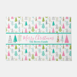 Modernes Minimalistisches Weihnachtsbaummuster Ros Fußmatte