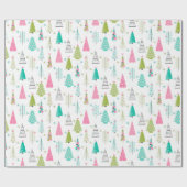 Modernes Minimalistisches Weihnachtsbaummuster Ros Geschenkpapier (Flach)