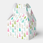 Modernes Minimalistisches Weihnachtsbaummuster Ros Geschenkschachtel (Rückseite)