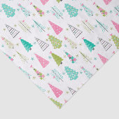 Modernes Minimalistisches Weihnachtsbaummuster Ros Seidenpapier (Ausschnitt)